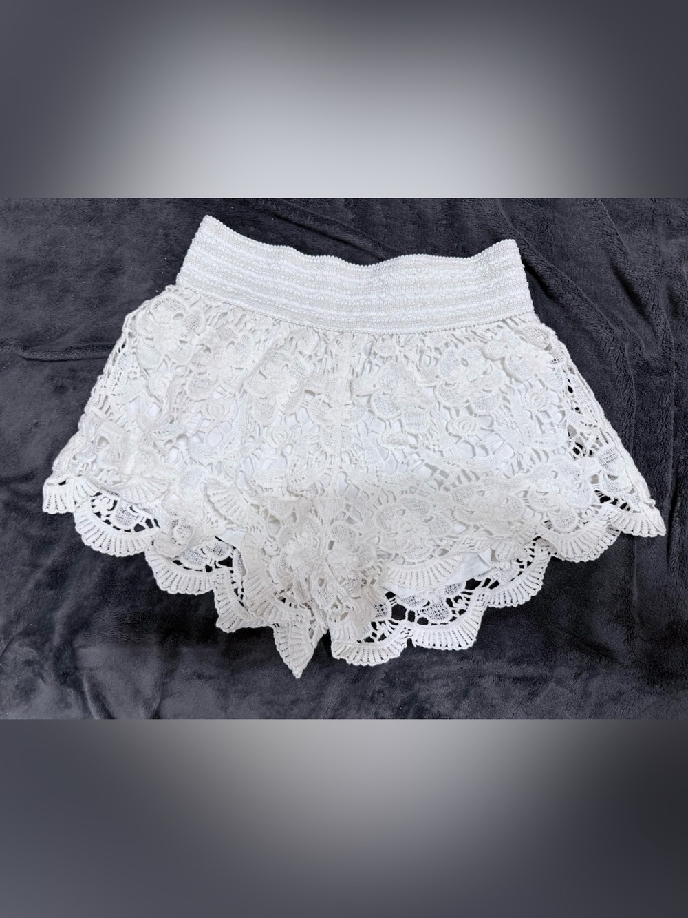 White Crochet Lace Women's Shorts